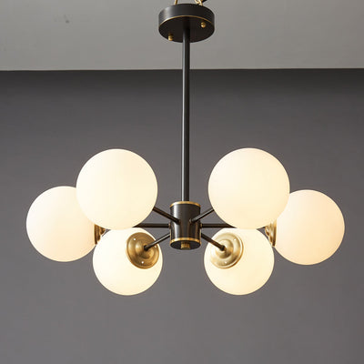 Catalos Modern Premium Orb Brass Glass Chandelier