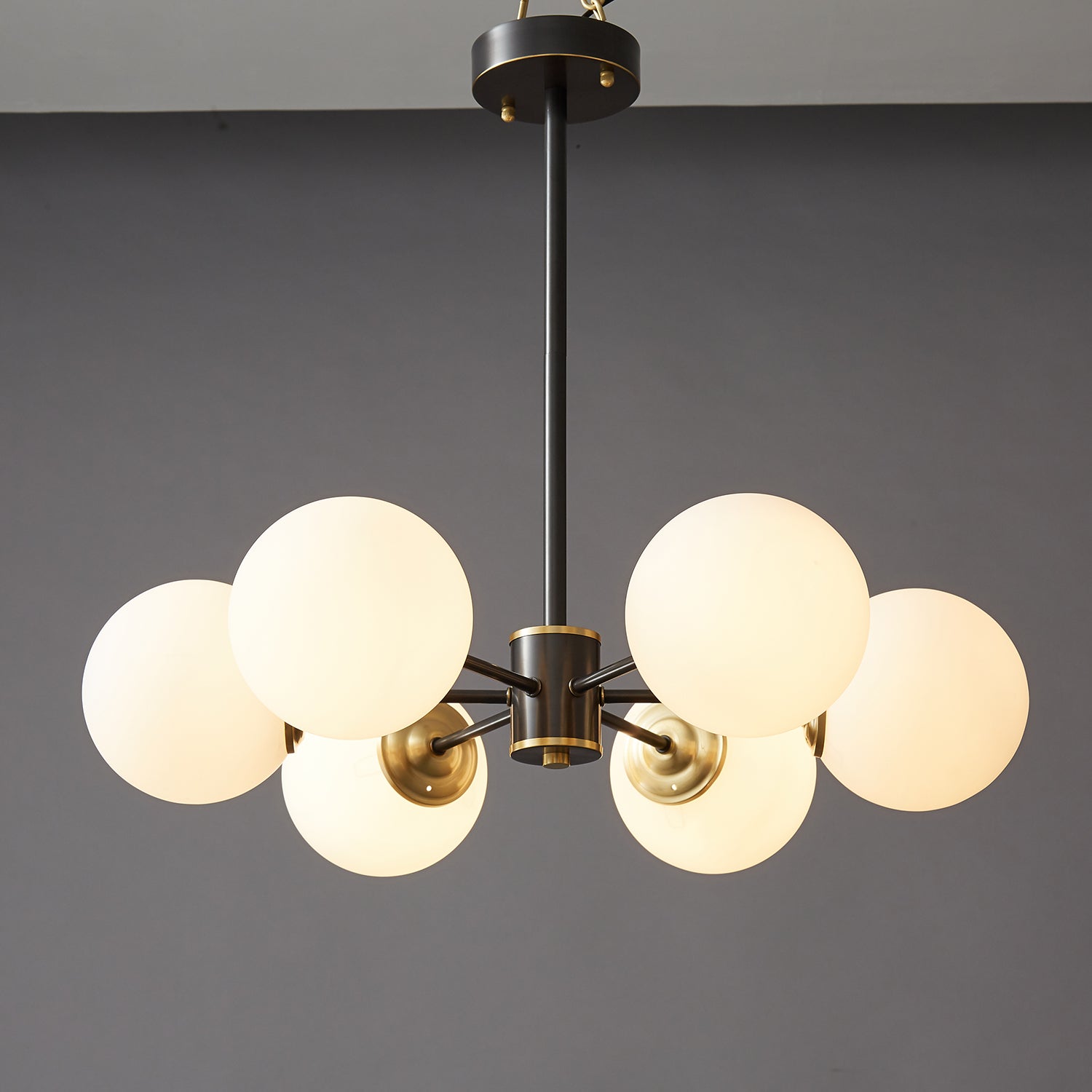 Catalos Modern Premium Orb Brass Glass Chandelier
