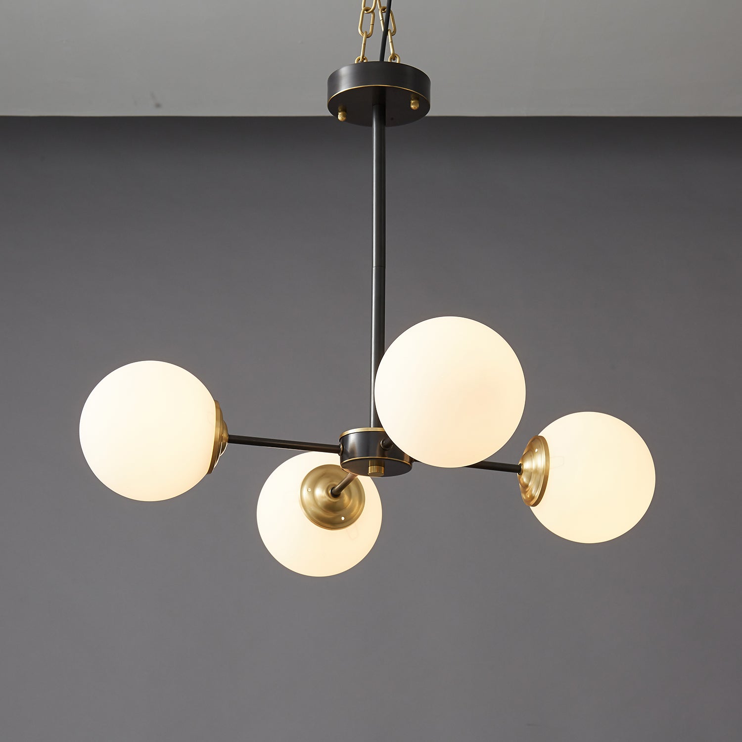 Catalos Modern Premium Orb Brass Glass Chandelier