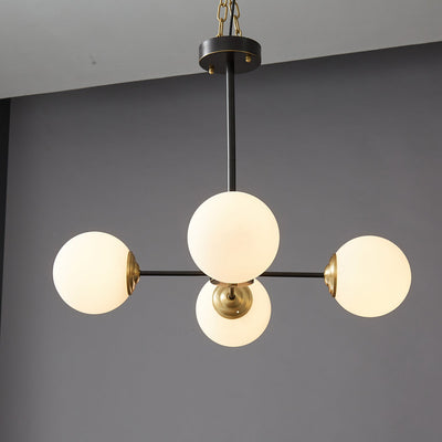 Catalos Modern Premium Orb Brass Glass Chandelier