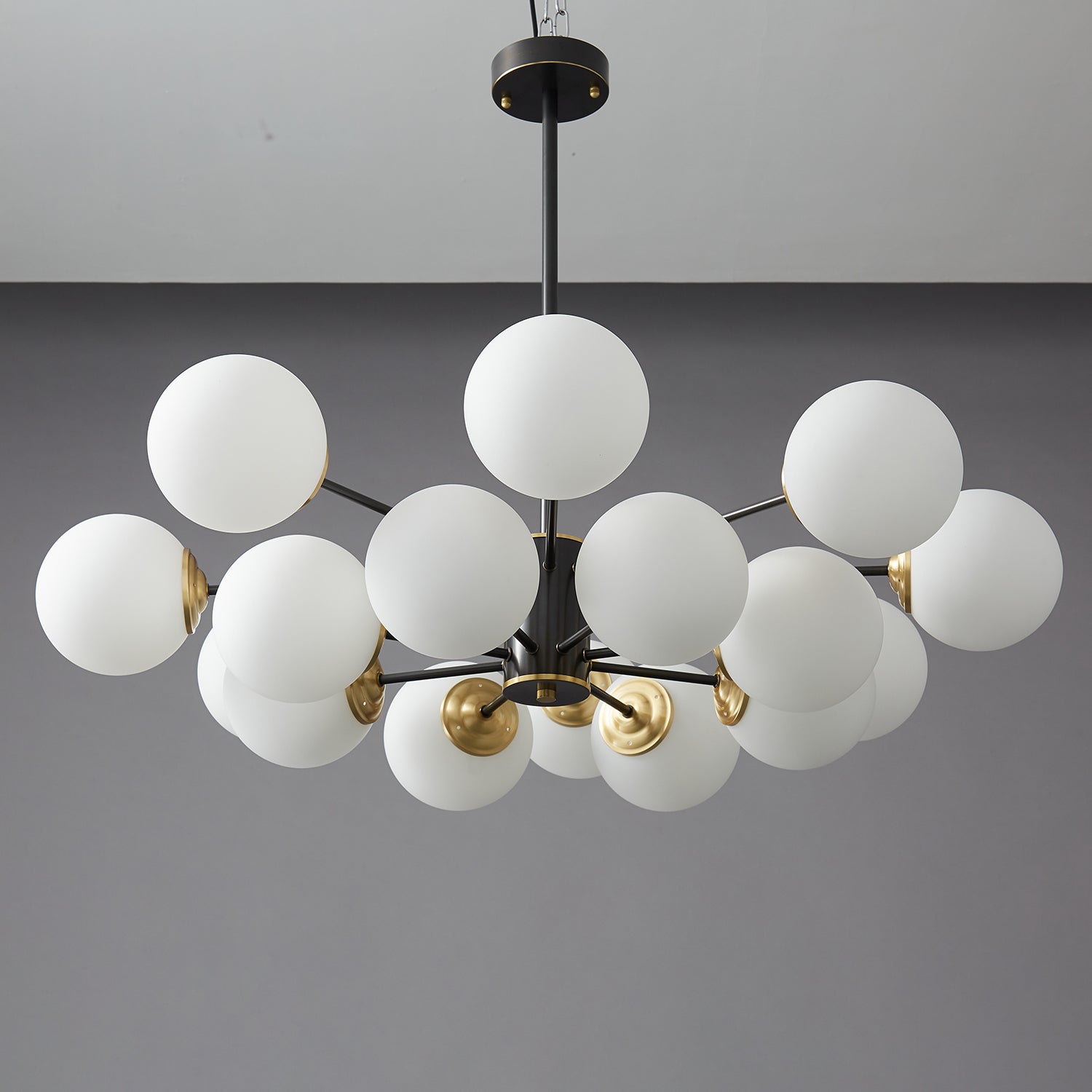 Catalos Modern Premium Orb Brass Glass Chandelier