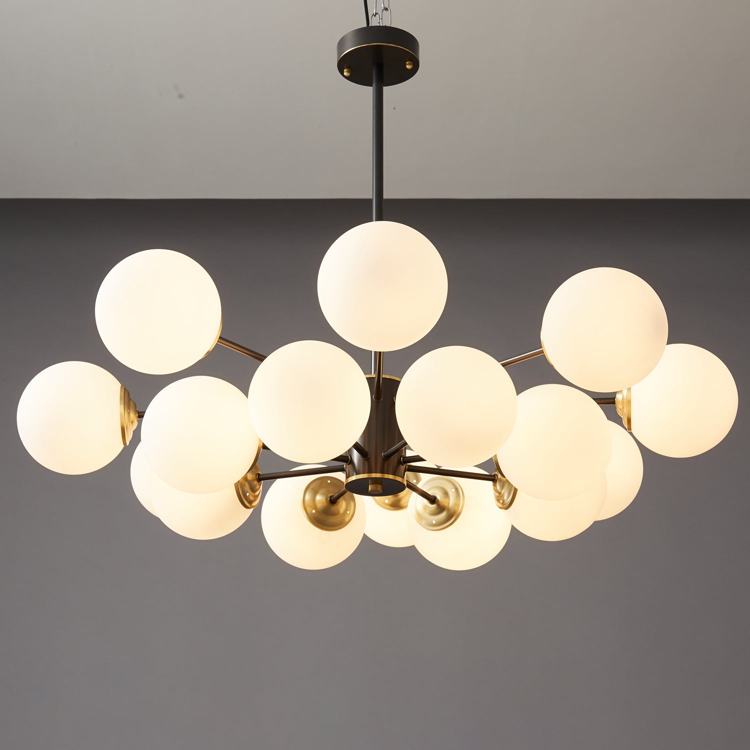 Catalos Modern Premium Orb Brass Glass Chandelier
