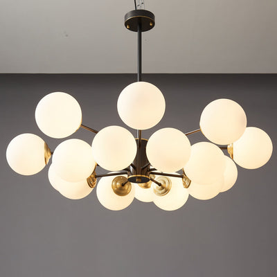 Catalos Modern Premium Orb Brass Glass Chandelier