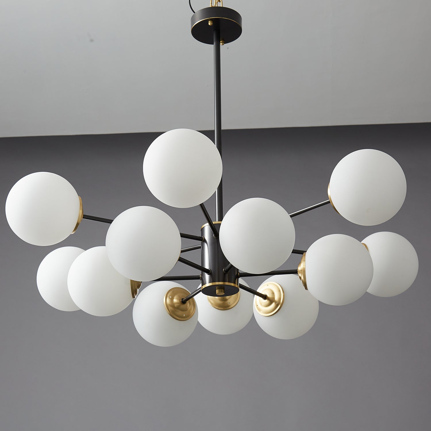 Catalos Modern Premium Orb Brass Glass Chandelier
