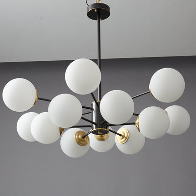 Catalos Modern Premium Orb Brass Glass Chandelier