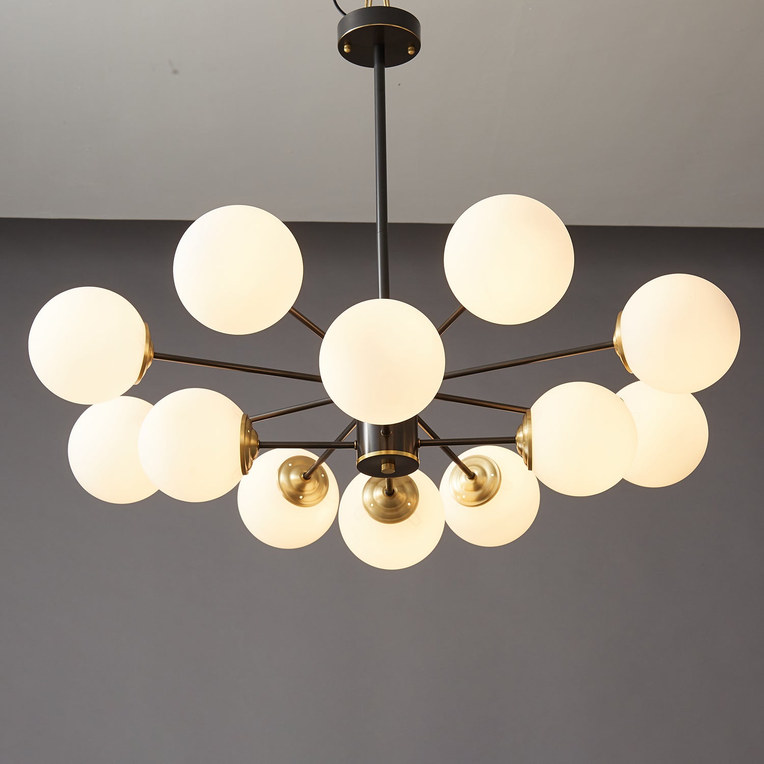 Catalos Modern Premium Orb Brass Glass Chandelier
