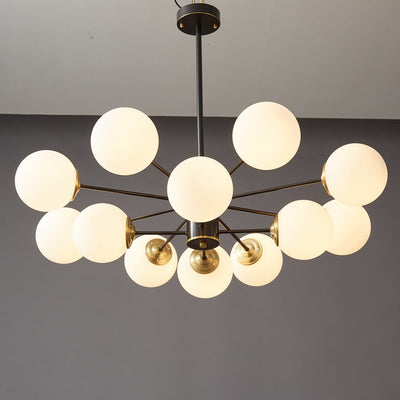Catalos Modern Premium Orb Brass Glass Chandelier