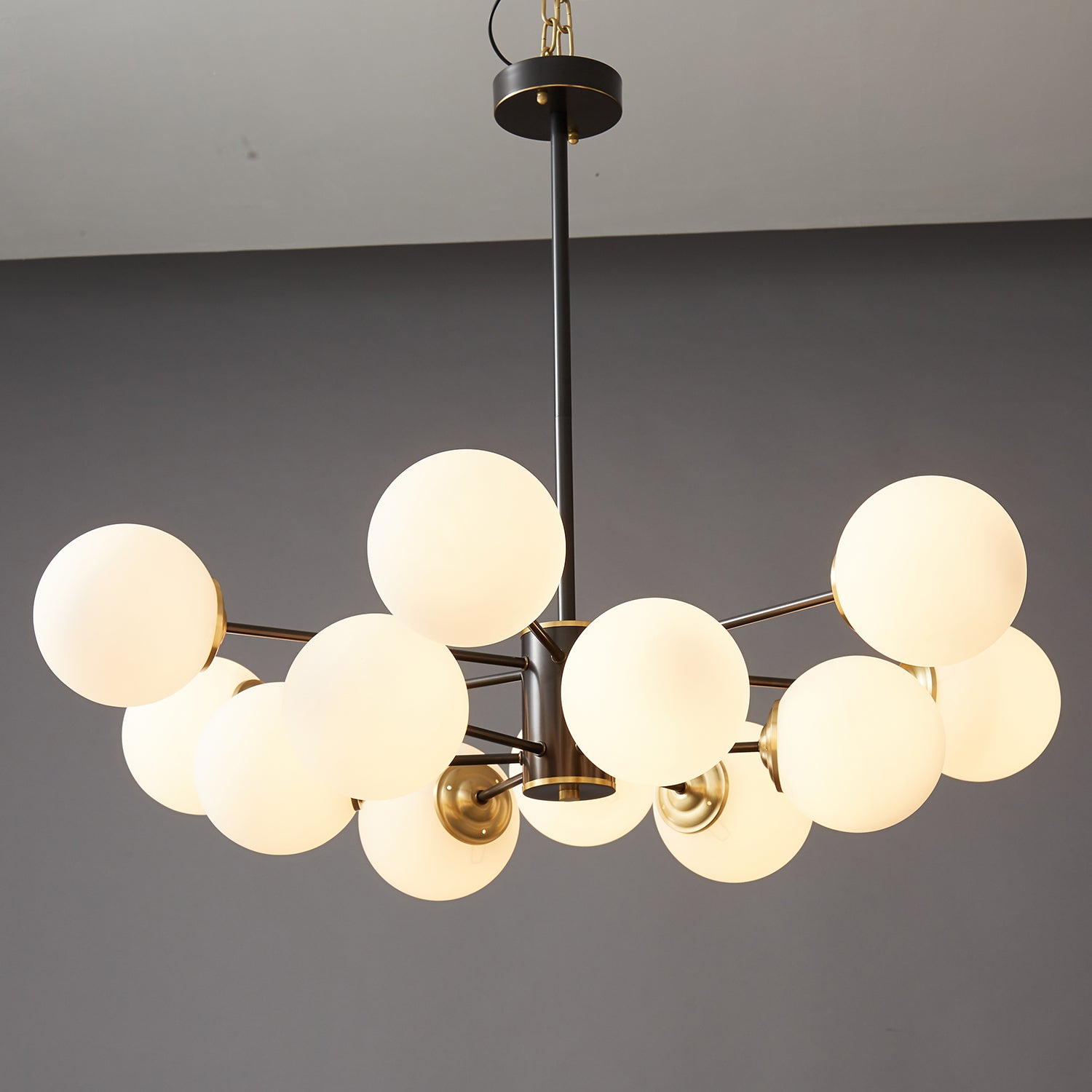 Catalos Modern Premium Orb Brass Glass Chandelier