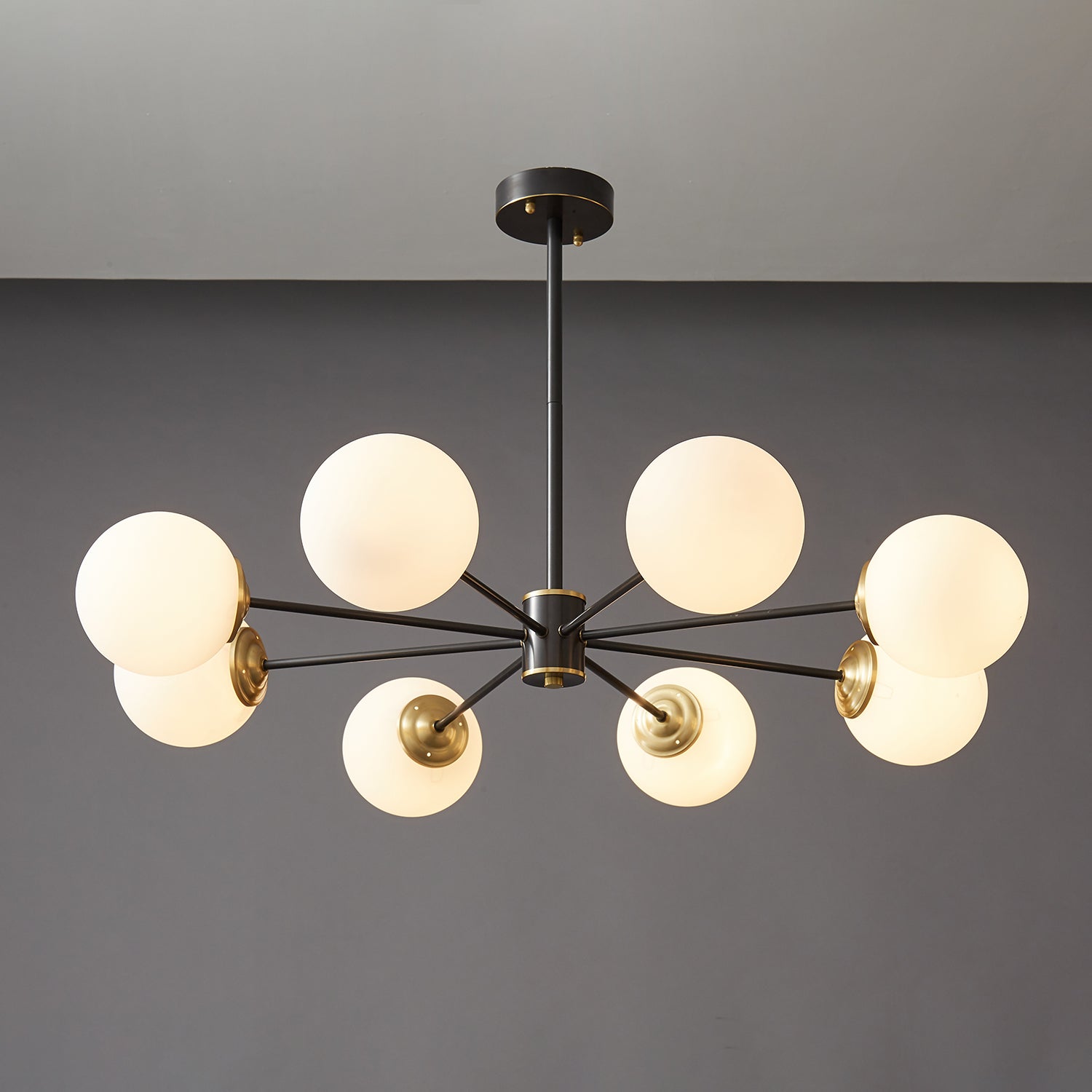 Catalos Modern Premium Orb Brass Glass Chandelier