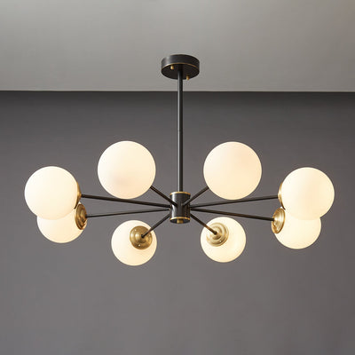 Catalos Modern Premium Orb Brass Glass Chandelier