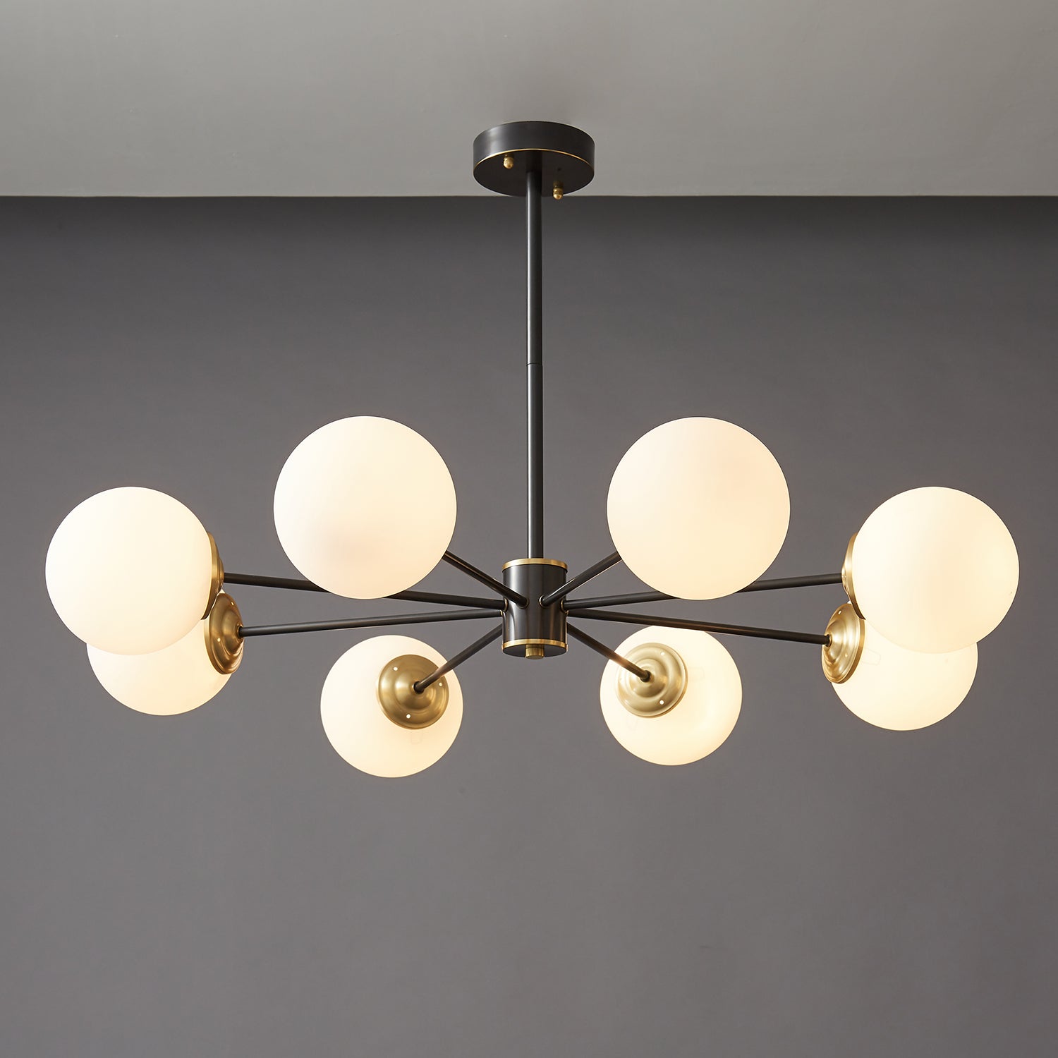 Catalos Modern Premium Orb Brass Glass Chandelier