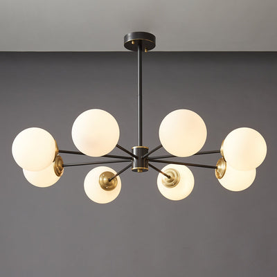 Catalos Modern Premium Orb Brass Glass Chandelier