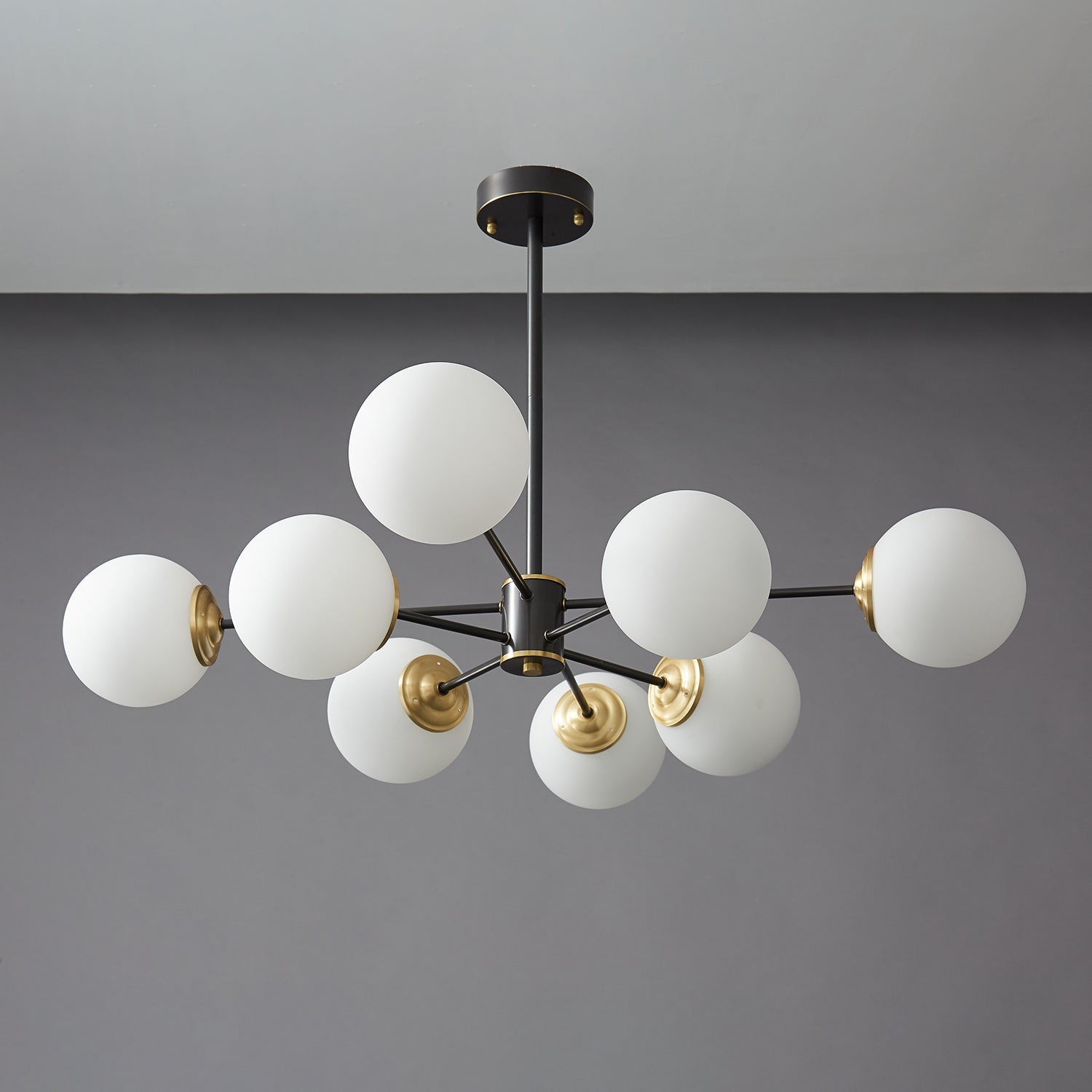 Catalos Modern Premium Orb Brass Glass Chandelier