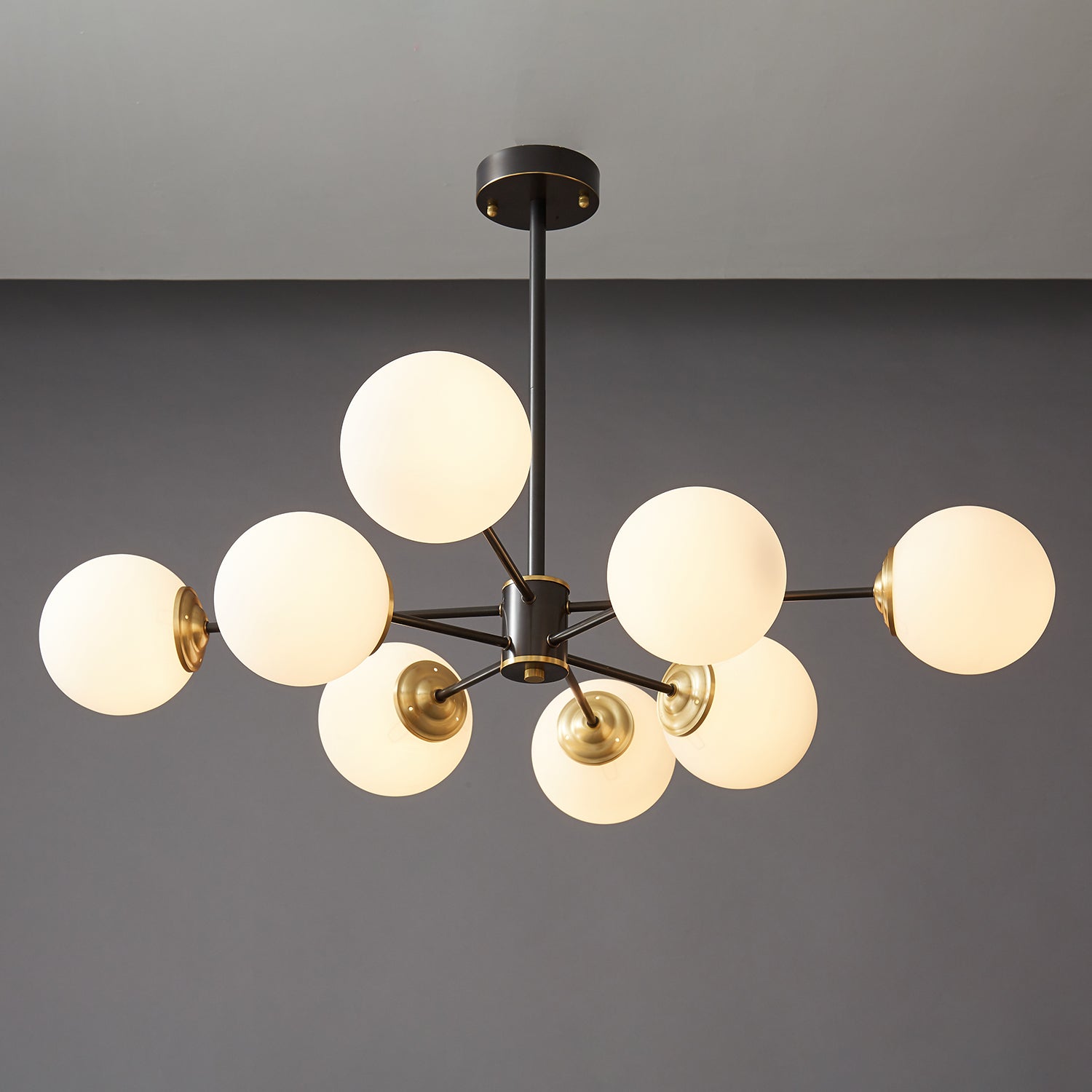Catalos Modern Premium Orb Brass Glass Chandelier