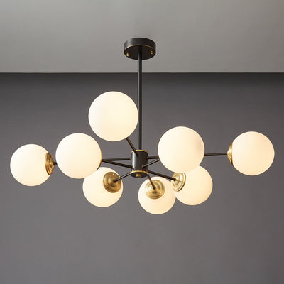 Catalos Modern Premium Orb Brass Glass Chandelier