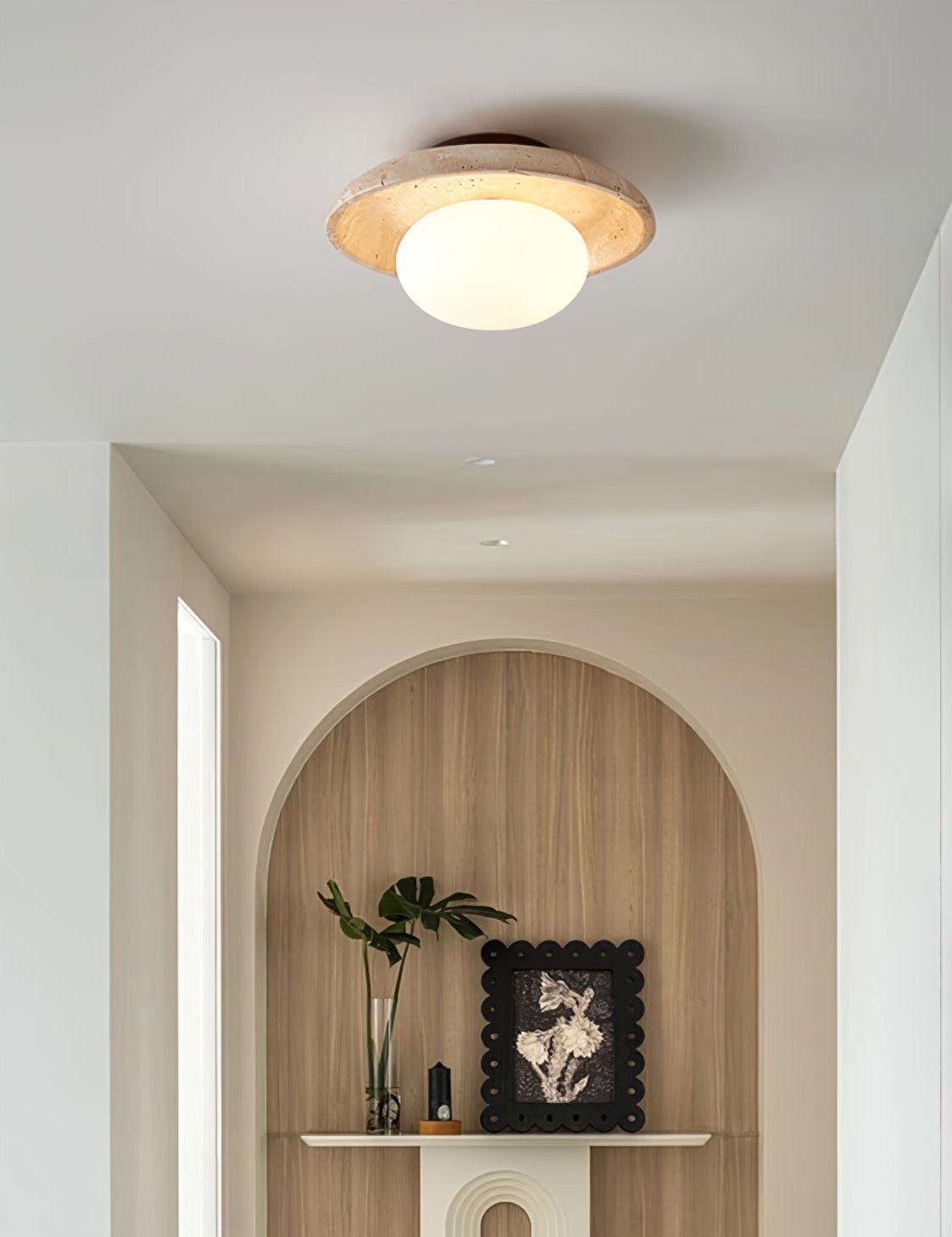 Tavaiella Minimalist Travertine Ceiling Light
