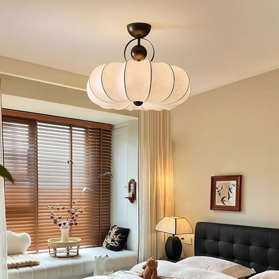 Yunshui Petal Fabric Bronze Pendant Light