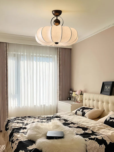 Yunshui Petal Fabric Bronze Pendant Light