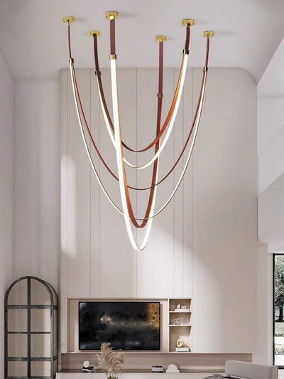 Odin Parabola Decorative Leather Silicone Strap Chandelier