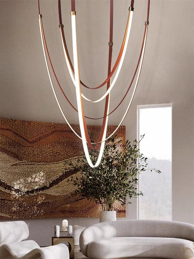 Odin Parabola Decorative Leather Silicone Strap Chandelier