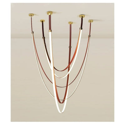 Odin Parabola Decorative Leather Silicone Strap Chandelier