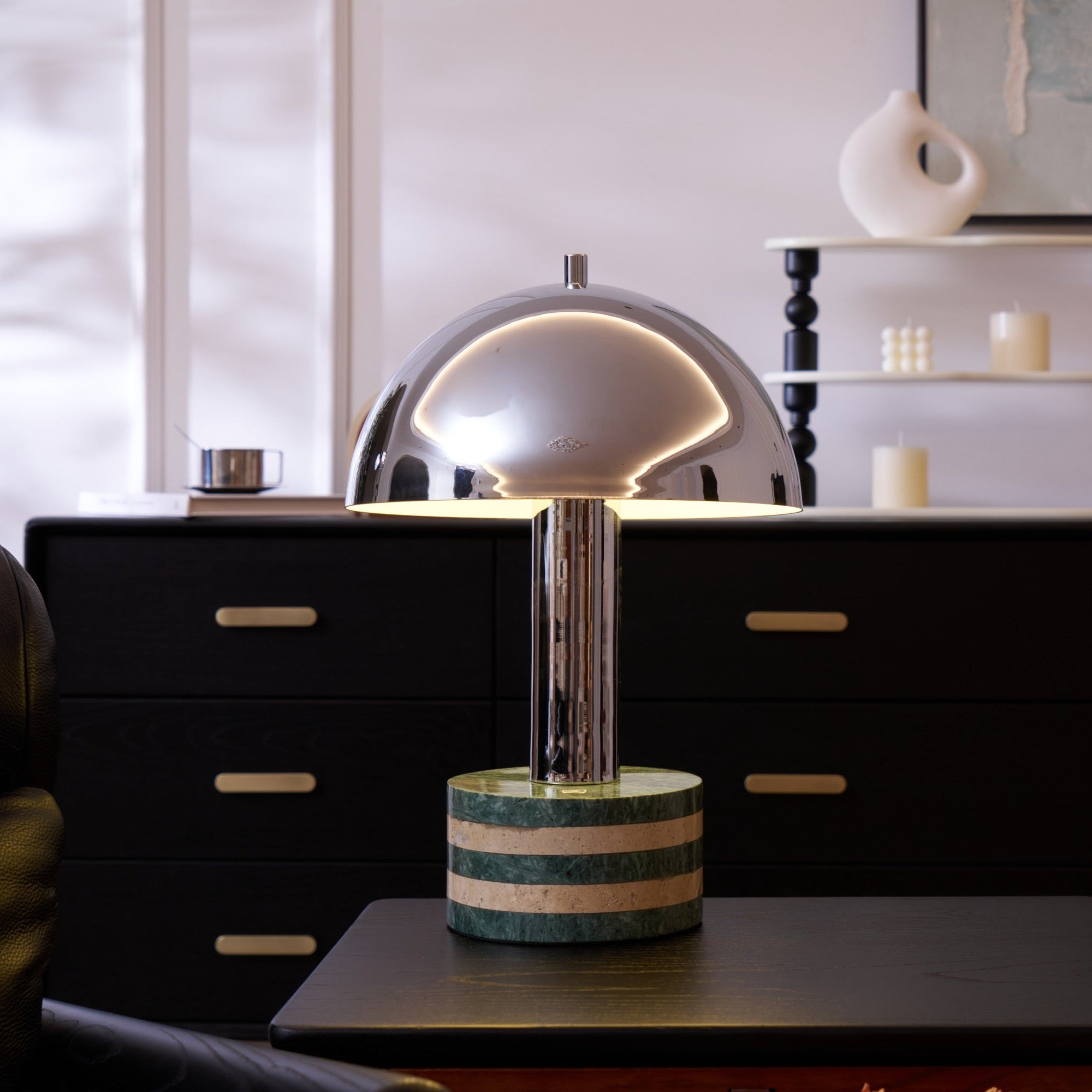 Strata Minimalist Marble Table Lamp