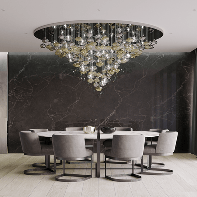 Elmarel Flowing Crystal Dining Chandelier