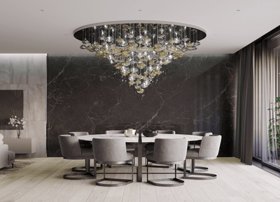 Elmarel Flowing Crystal Dining Chandelier