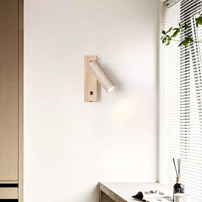 Valeaya Cylindrical Travertine Wall Light SpotLight