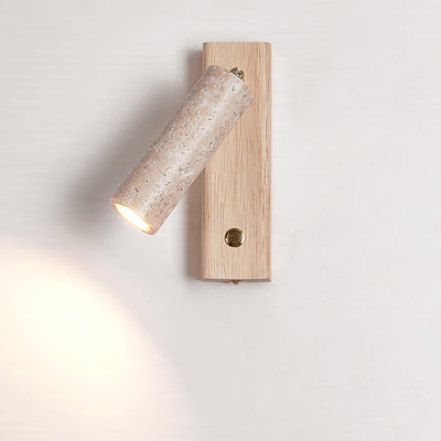 Valeaya Cylindrical Travertine Wall Light SpotLight