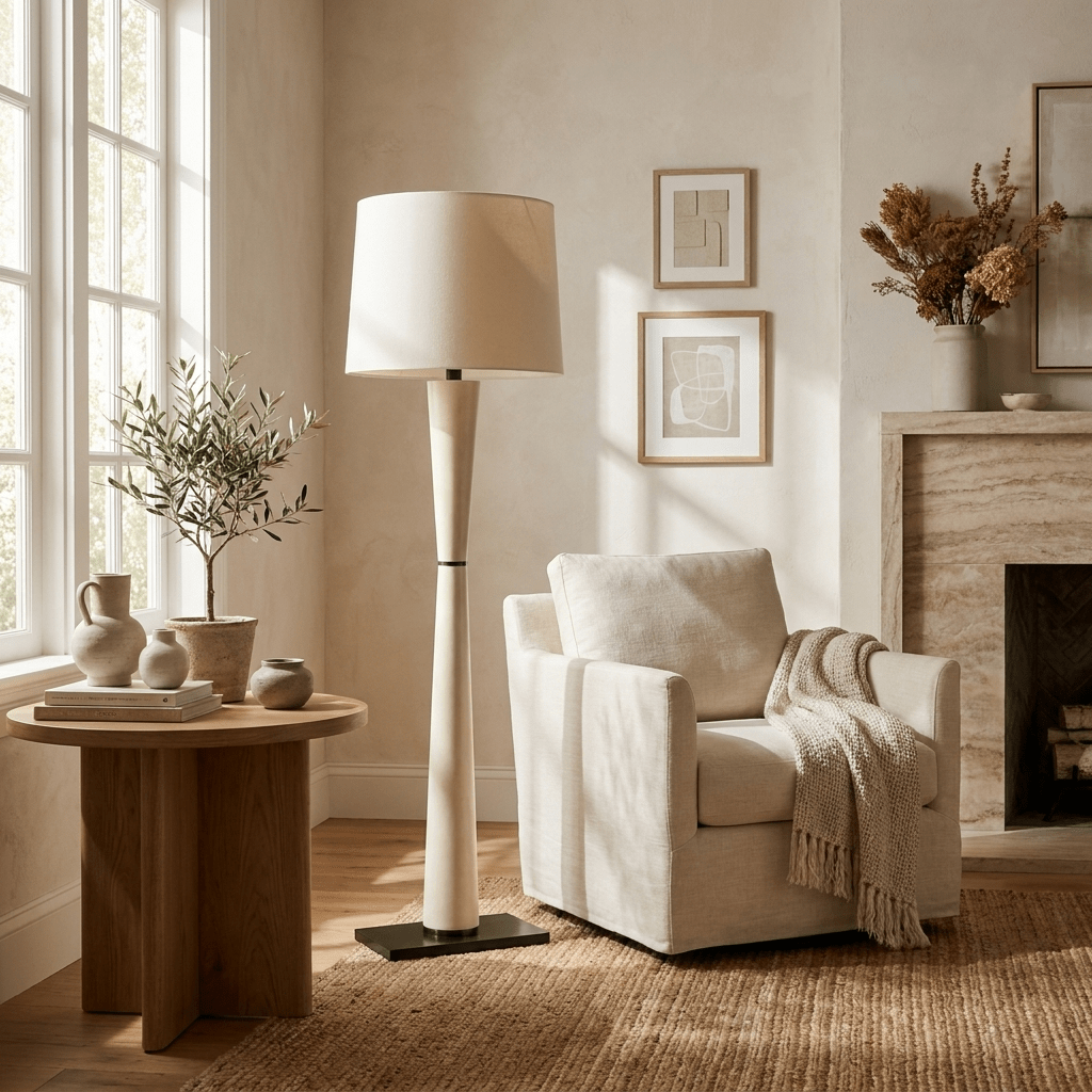 Renenelia Leather Floor Lamp