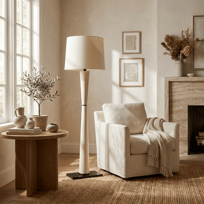 Renenelia Leather Floor Lamp
