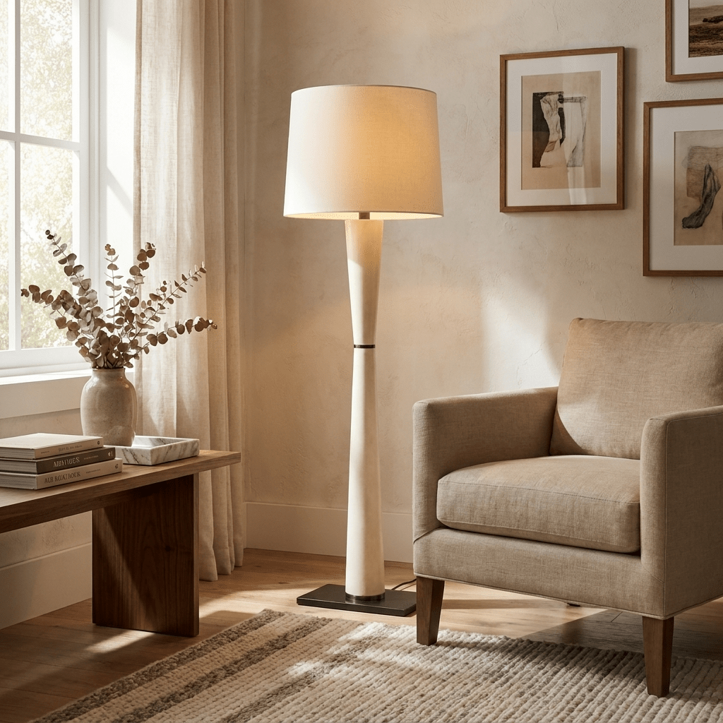 Renenelia Leather Floor Lamp