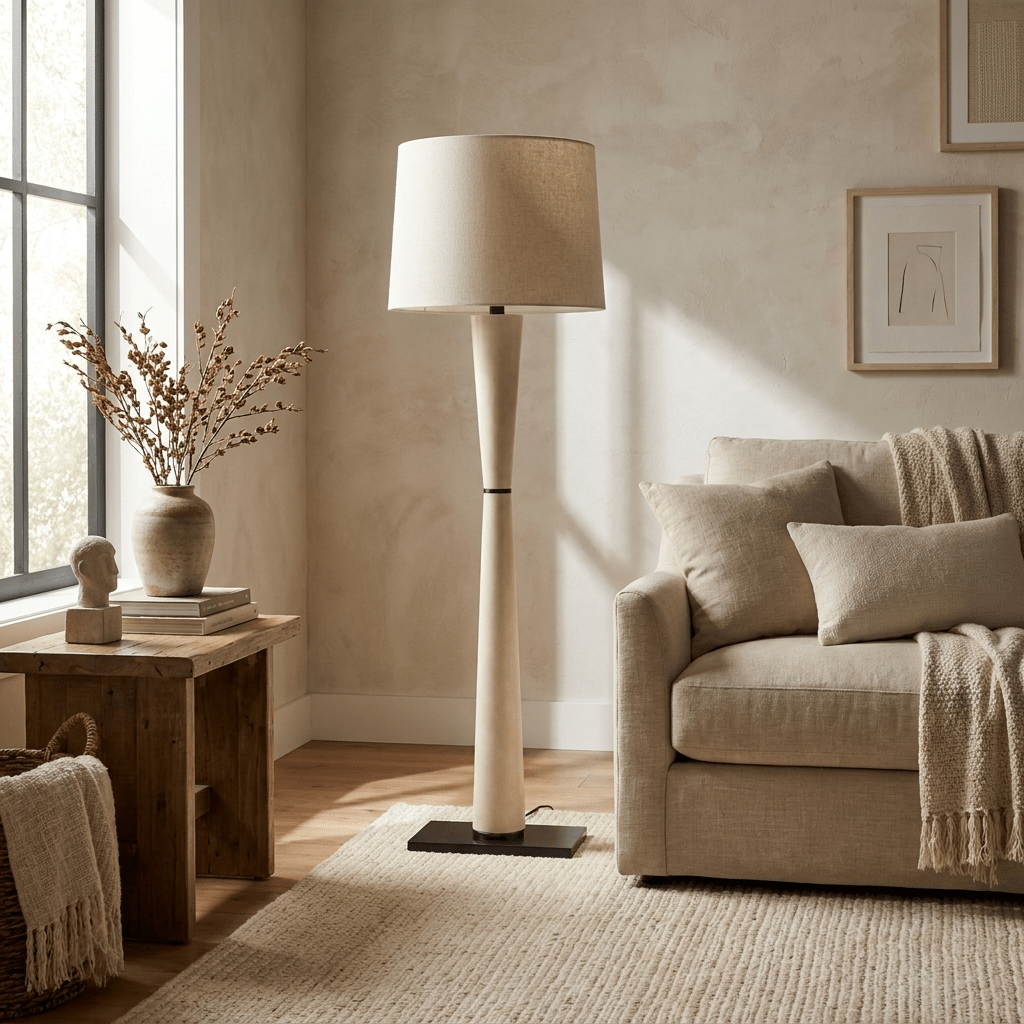 Renenelia Leather Floor Lamp