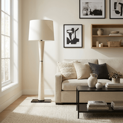 Renenelia Leather Floor Lamp