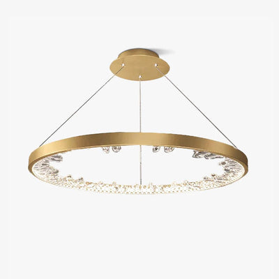 Lustra Chandelier Circle Crystal Gold Ring Elegant - Neutral Decor