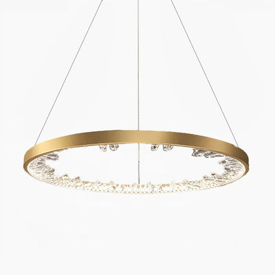 Lustra Chandelier Circle Crystal Gold Ring Elegant - Neutral Decor