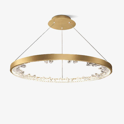 Lustra Chandelier Circle Crystal Gold Ring Elegant - Neutral Decor