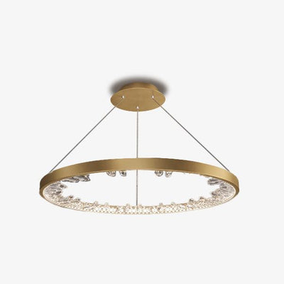 Lustra Chandelier Circle Crystal Gold Ring Elegant - Neutral Decor