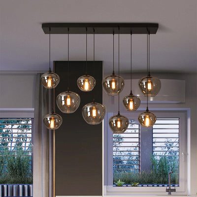 Tevely Glass Industrial Chic Pendant Light