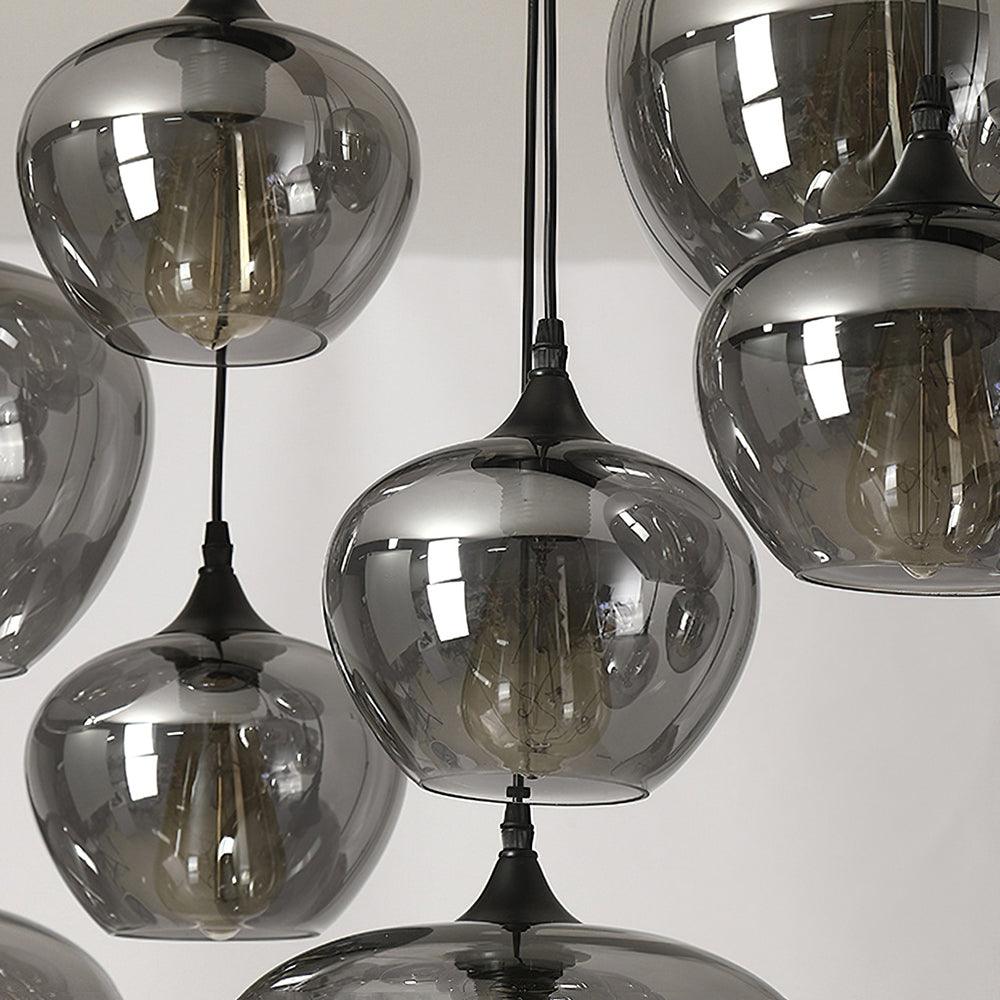 Tevely Glass Industrial Chic Pendant Light
