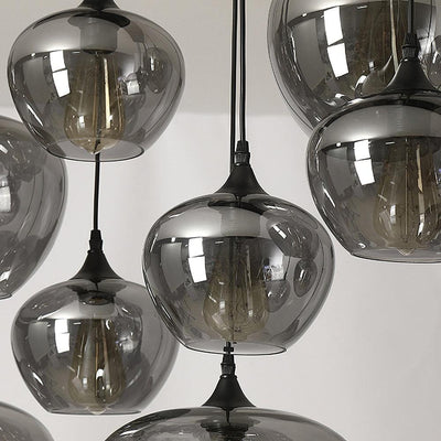 Tevely Glass Industrial Chic Pendant Light