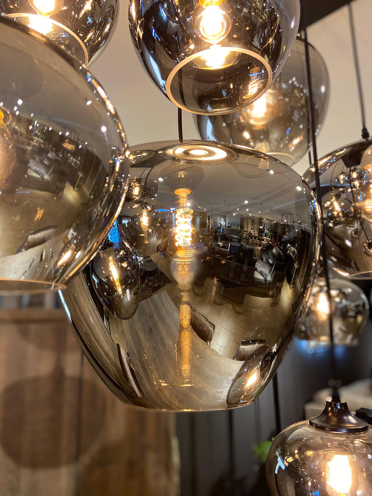 Tevely Glass Industrial Chic Pendant Light