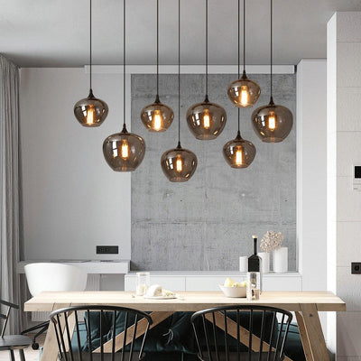 Tevely Glass Industrial Chic Pendant Light