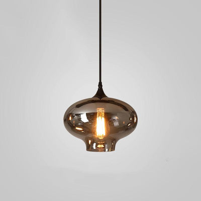 Valentina Minimalist Bottle Glass Pendant Light Smoke Gray
