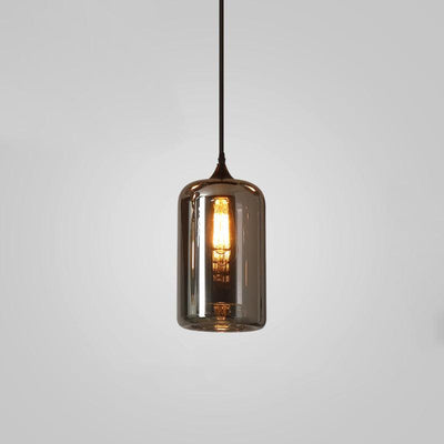 Valentina Minimalist Bottle Glass Pendant Light Smoke Gray