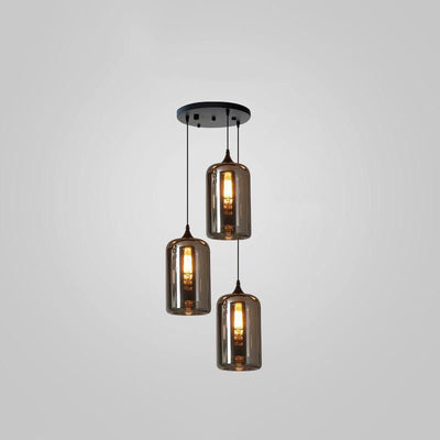 Tevely Glass Industrial Chic Pendant Light