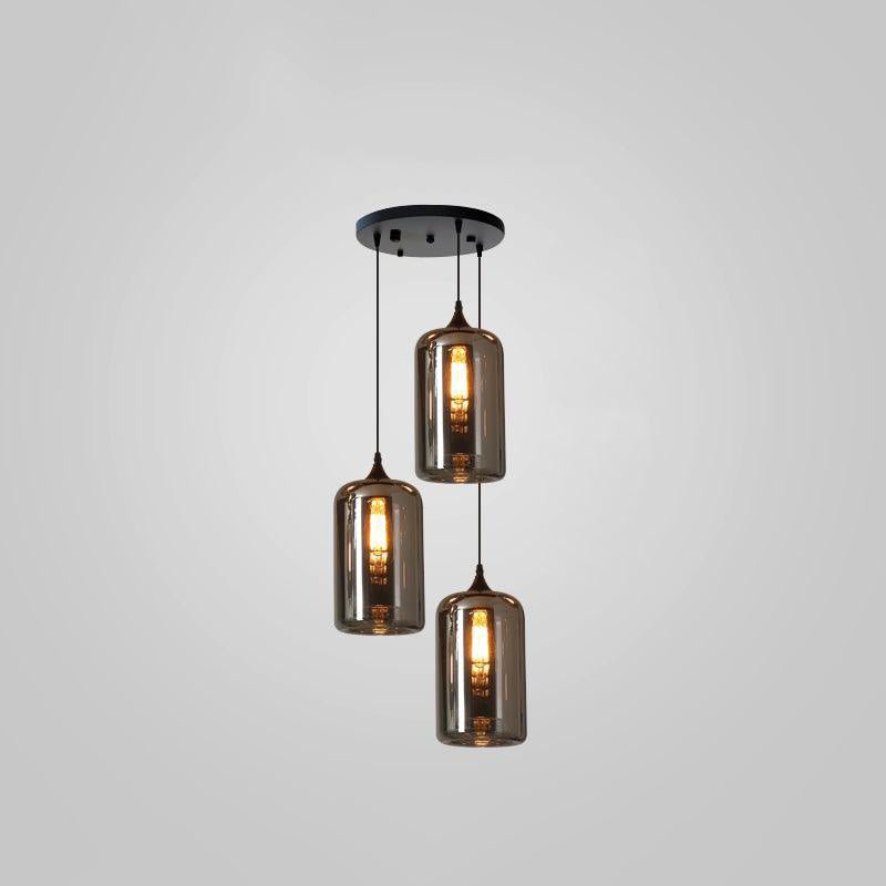 Tevely Glass Industrial Chic Pendant Light