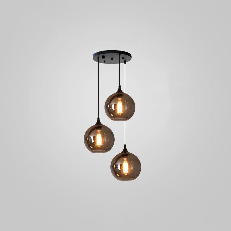 Tevely Glass Industrial Chic Pendant Light