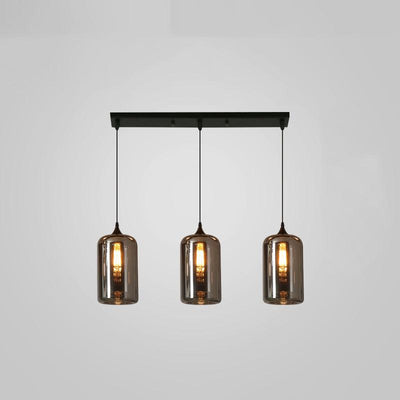 Tevely Glass Industrial Chic Pendant Light